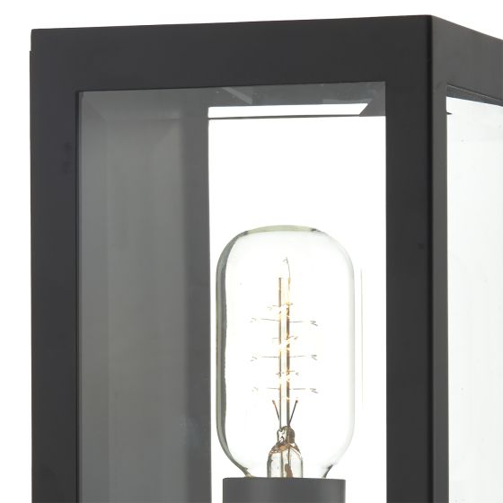 där lighting Era Outdoor Wall Light Black Glass IP44