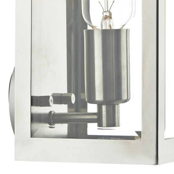där lighting Era Outdoor Wall Light Stainless Steel Glass IP44