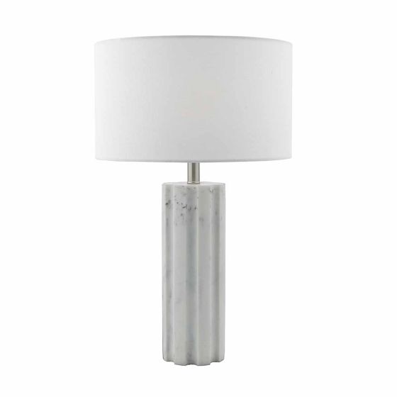 Där Lighting Erebus Table Lamp Marble Effect With Shade