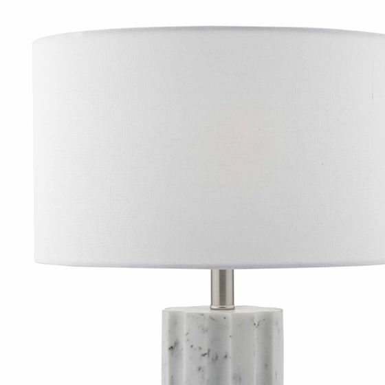 där lighting Erebus Table Lamp Marble Effect With Shade