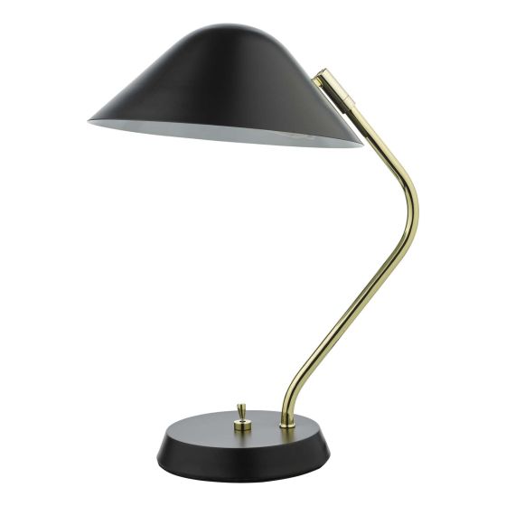 Där Lighting Erna Task Table Lamp Polished Brass Satin Black