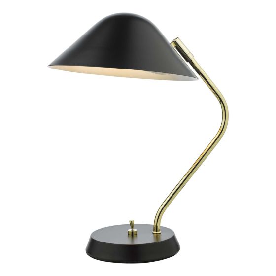 där lighting Erna Task Table Lamp Polished Brass Satin Black