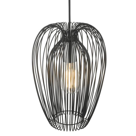 Där Lighting Ero 1 Light Single Pendant Black And Chrome