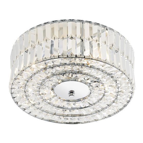 Där Lighting Errol Crystal Semi Flush Fitting Polished Chrome
