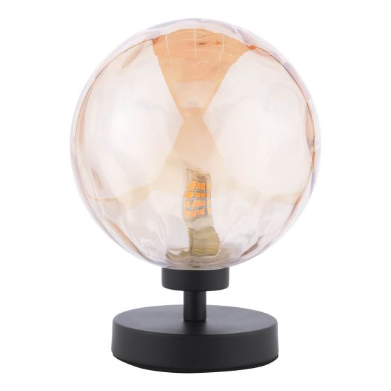 Där Lighting Esben Table Lamp Matt Black Champagne Dimpled Glass