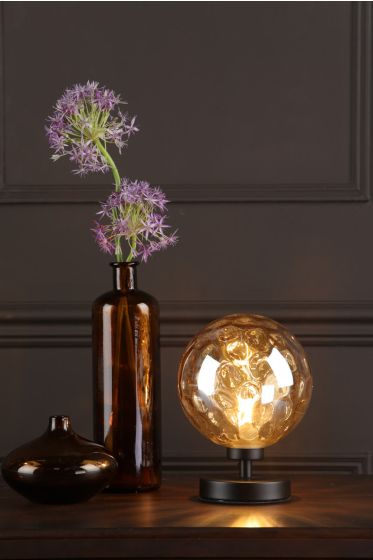 Där Lighting Esben Table Lamp Matt Black Champagne Dimpled Glass