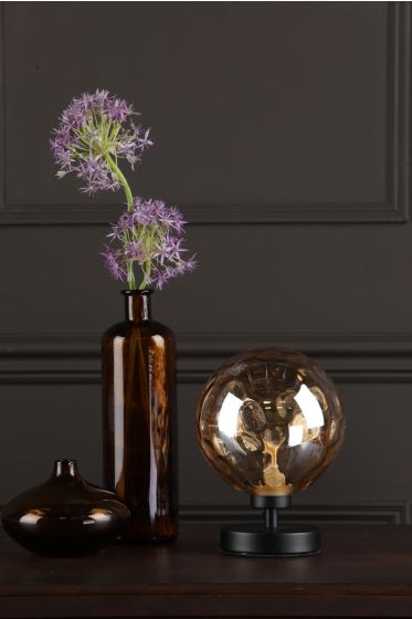 Där Lighting Esben Table Lamp Matt Black Champagne Dimpled Glass