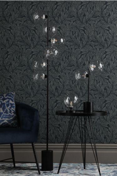 Där Lighting Esben Table Lamp Matt Black Clear Dimpled Glass