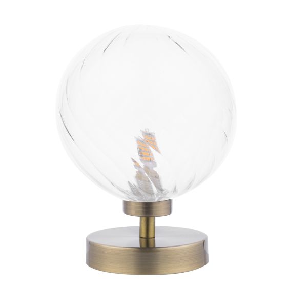 Där Lighting Esben Touch Table Lamp Antique Brass And Twisted Glass