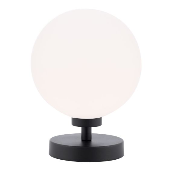 där lighting Esben Touch Table Lamp Matt Black and Opal Glass