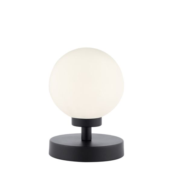 Där Lighting Esben Touch Table Lamp Matt Black With Opal Glass
