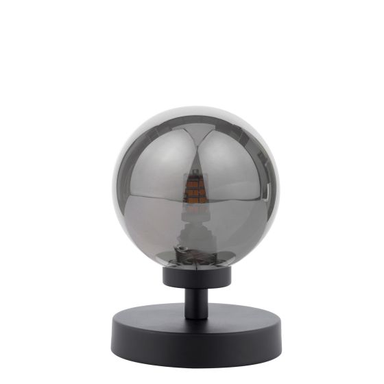 Där Lighting Esben Touch Table Lamp Matt Black With Smoked Glass