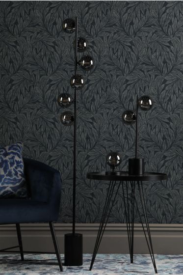 Där Lighting Esben Touch Table Lamp Matt Black With Smoked Glass