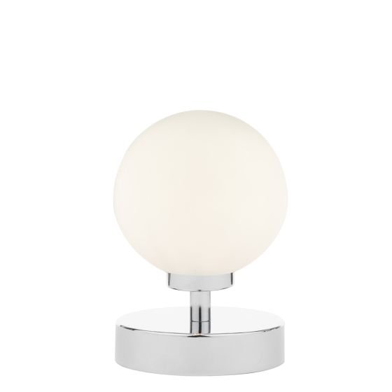 Där Lighting Esben Touch Table Lamp Polished Chrome With Opal Glass