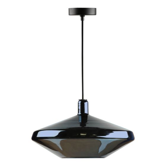 Där Lighting Esmeralda Single Pendant Blue Glass And Opal Glass