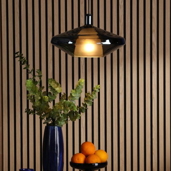 Där Lighting Esmeralda Single Pendant Blue Glass And Opal Glass