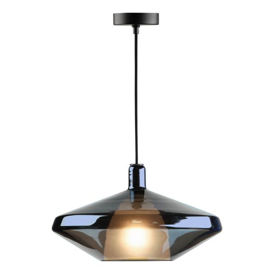 där lighting Esmeralda Single Pendant Blue Glass and Opal Glass