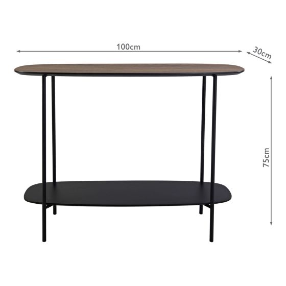 Där Lighting Etoile Console Table Mocha Veneer And Matt Black