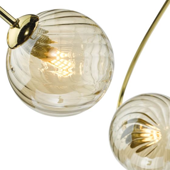 Där Lighting Etta 6 Light Semi Flush Polished Gold Champagne Glass
