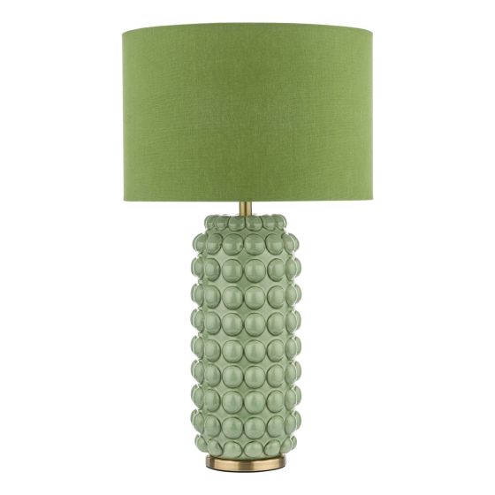 Där Lighting Etzel Table Lamp Green Antique Brass With Shade