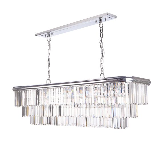 Där Lighting Eulalia 10 Light Chandelier Polished Chrome Crystal