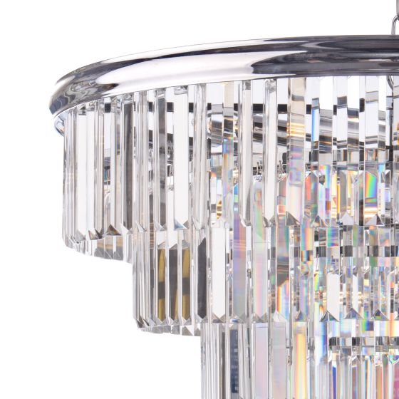 Där Lighting Eulalia 12 Light Chandelier Polished Chrome Crystal