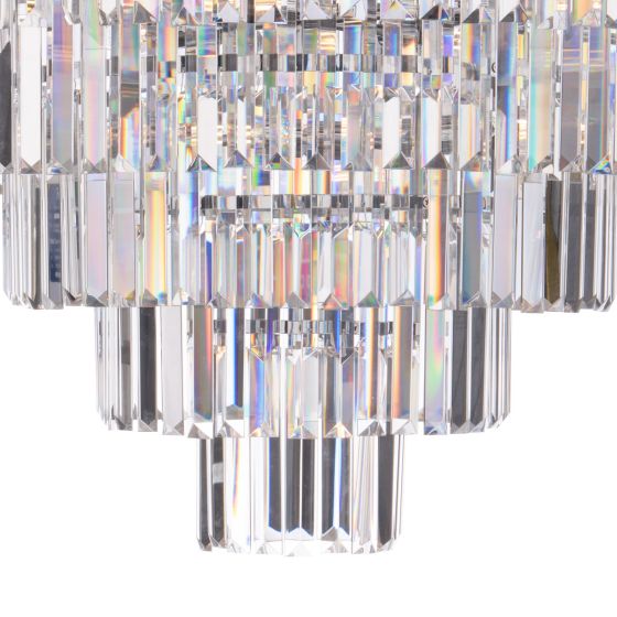 Där Lighting Eulalia 12 Light Chandelier Polished Chrome Crystal