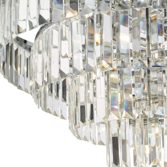 Där Lighting Eulalia 12 Light Flush Polished Chrome Crystal