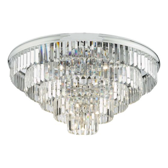 där lighting Eulalia 12 Light Flush Polished Chrome Crystal