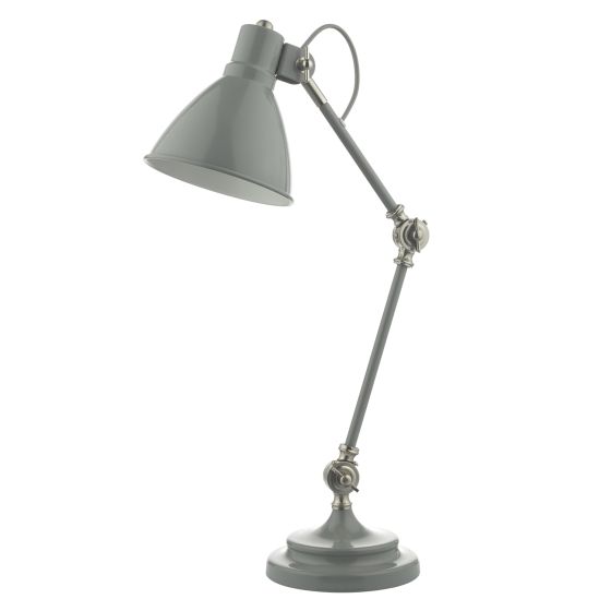 Där Lighting Eunice Task Table Lamp Grey & Satin Nickel