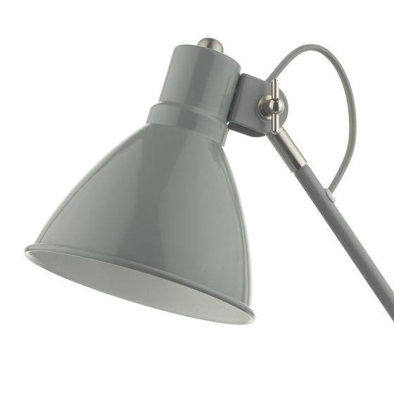 Där Lighting Eunice Task Table Lamp Grey & Satin Nickel