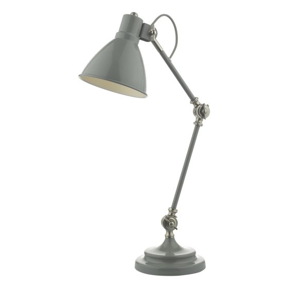 där lighting Eunice Task Table Lamp Grey & Satin Nickel