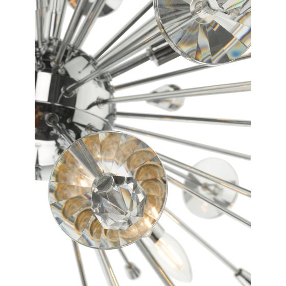 Där Lighting Exodus 8 Light Pendant Polished Chrome Crystal