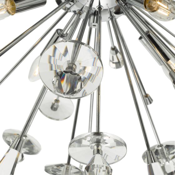 Där Lighting Exodus 8 Light Pendant Polished Chrome Crystal