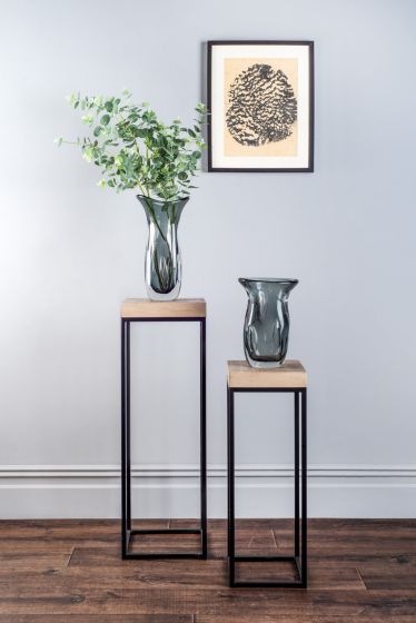Där Lighting Fabio Nest Of 2 Plant Stand Oak Style Effect