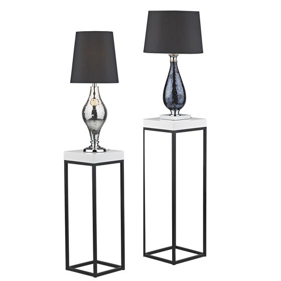 Där Lighting Fabio Nest Of 2 Plant Stands White Gloss Top