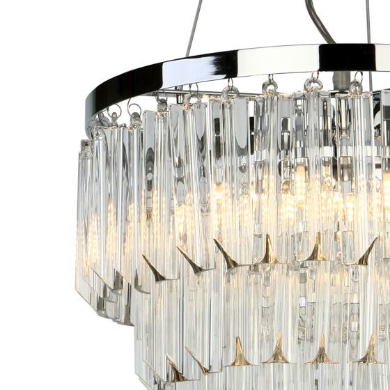 Där Lighting Fame 5 Light Pendant Polished Chrome Glass