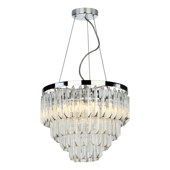 där lighting Fame 5 Light Pendant Polished Chrome Glass