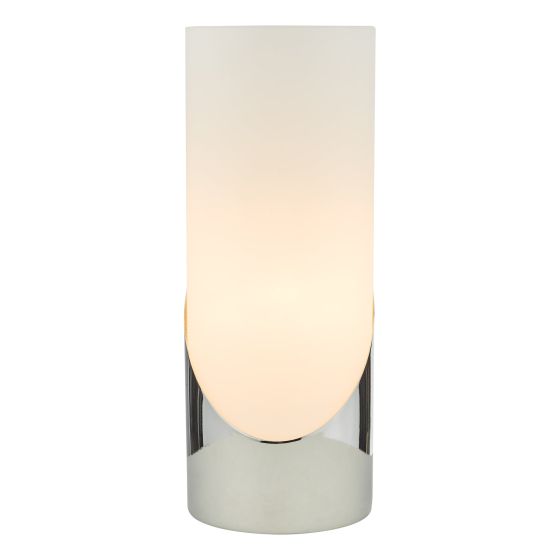 Där Lighting Faris Touch Table Lamp Polished Chrome Opal Glass