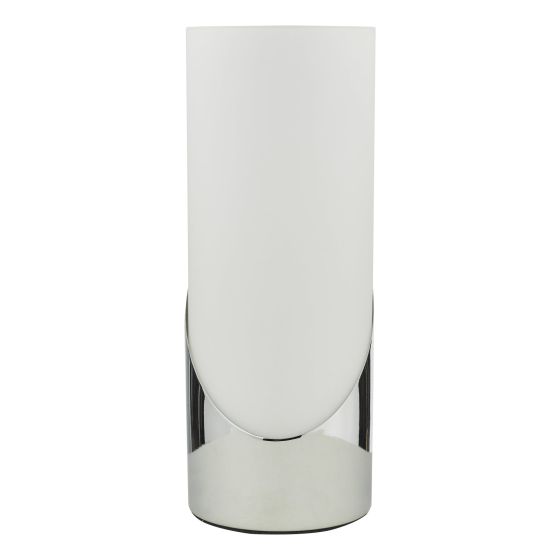 Där Lighting Faris Touch Table Lamp Polished Chrome Opal Glass