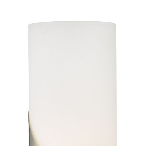 Där Lighting Faris Touch Table Lamp Satin Nickel Opal Glass