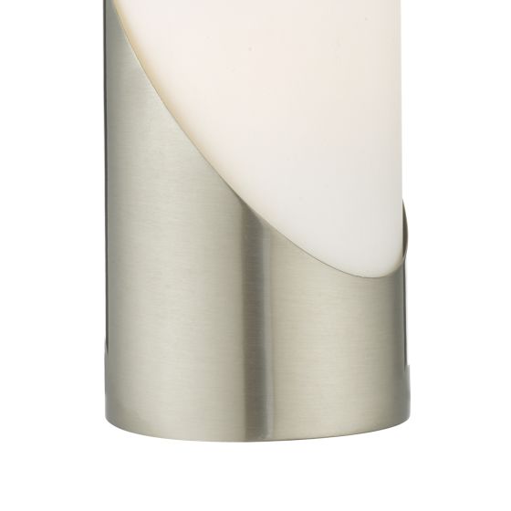 där lighting Faris Touch Table Lamp Satin Nickel Opal Glass