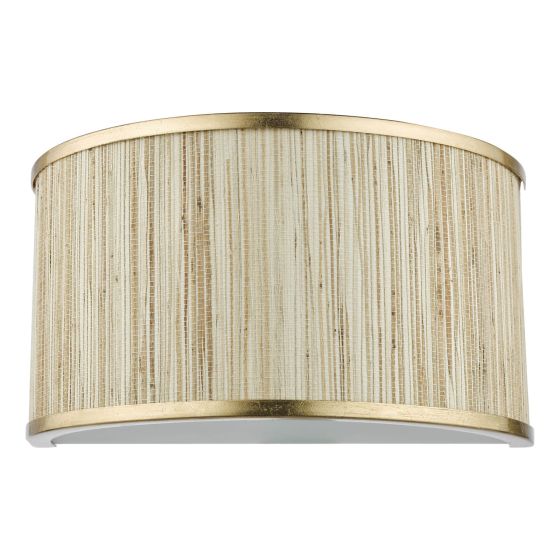 Där Lighting Fenella 2 Light Wall Light Gold Leaf And Seagrass