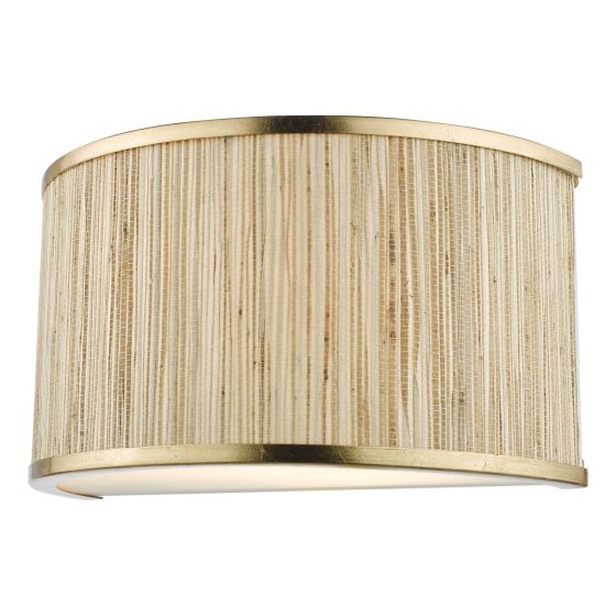 Där Lighting Fenella 2 Light Wall Light Gold Leaf And Seagrass