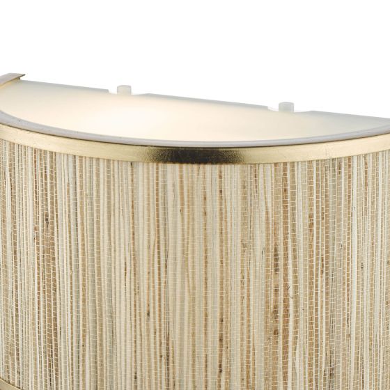 Där Lighting Fenella 2 Light Wall Light Gold Leaf And Seagrass