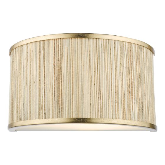 där lighting Fenella 2 Light Wall Light Gold Leaf and Seagrass