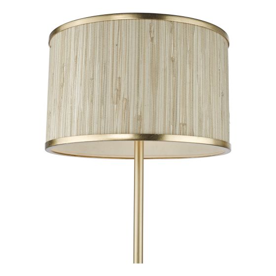 Där Lighting Fenella 3 Light Floor Lamp Gold Leaf And Seagrass