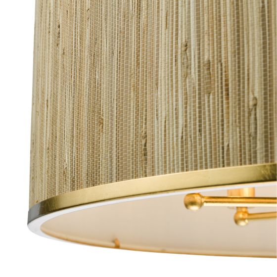 Där Lighting Fenella 8 Light Pendant Gold Leaf And Seagrass Shade