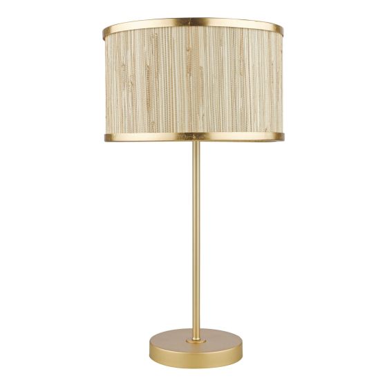Där Lighting Fenella Table Lamp Gold Leaf With Seagrass Shade