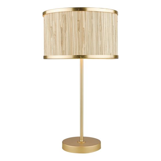 där lighting Fenella Table Lamp Gold Leaf With Seagrass Shade